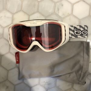 Bolle white ski goggles